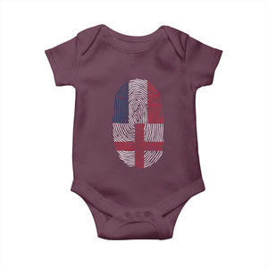 Proud France England Flag Fingerprint DNA Graphic Baby Onesie French Anglo English Heritage Roots Dual Patriotism TS02 Maroon Print Your Wear