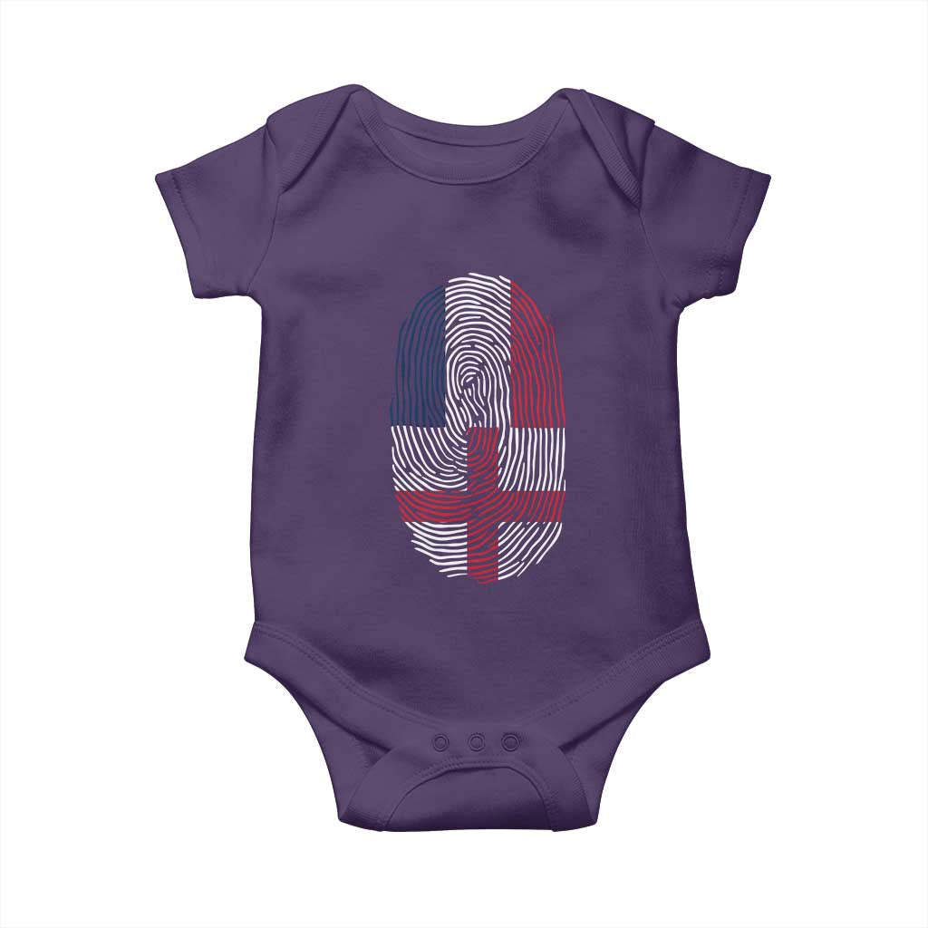 Proud France England Flag Fingerprint DNA Graphic Baby Onesie French Anglo English Heritage Roots Dual Patriotism TS02 Purple Print Your Wear
