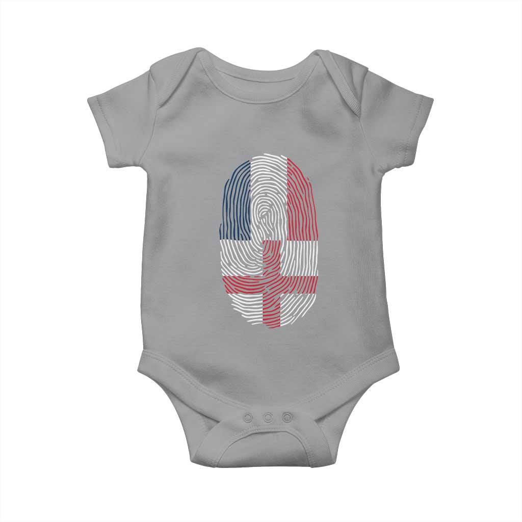 Proud France England Flag Fingerprint DNA Graphic Baby Onesie French Anglo English Heritage Roots Dual Patriotism TS02 Sport Gray Print Your Wear