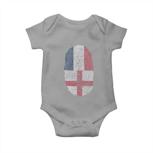 Proud France England Flag Fingerprint DNA Graphic Baby Onesie French Anglo English Heritage Roots Dual Patriotism TS02 Sport Gray Print Your Wear