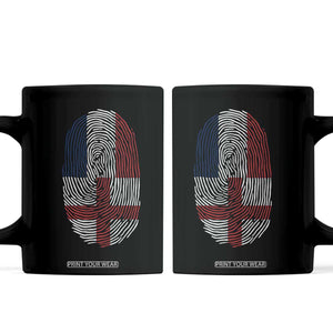 Proud France England Flag Fingerprint DNA Graphic Coffee Mug French Anglo English Heritage Roots Dual Patriotism TS02 Black Print Your Wear