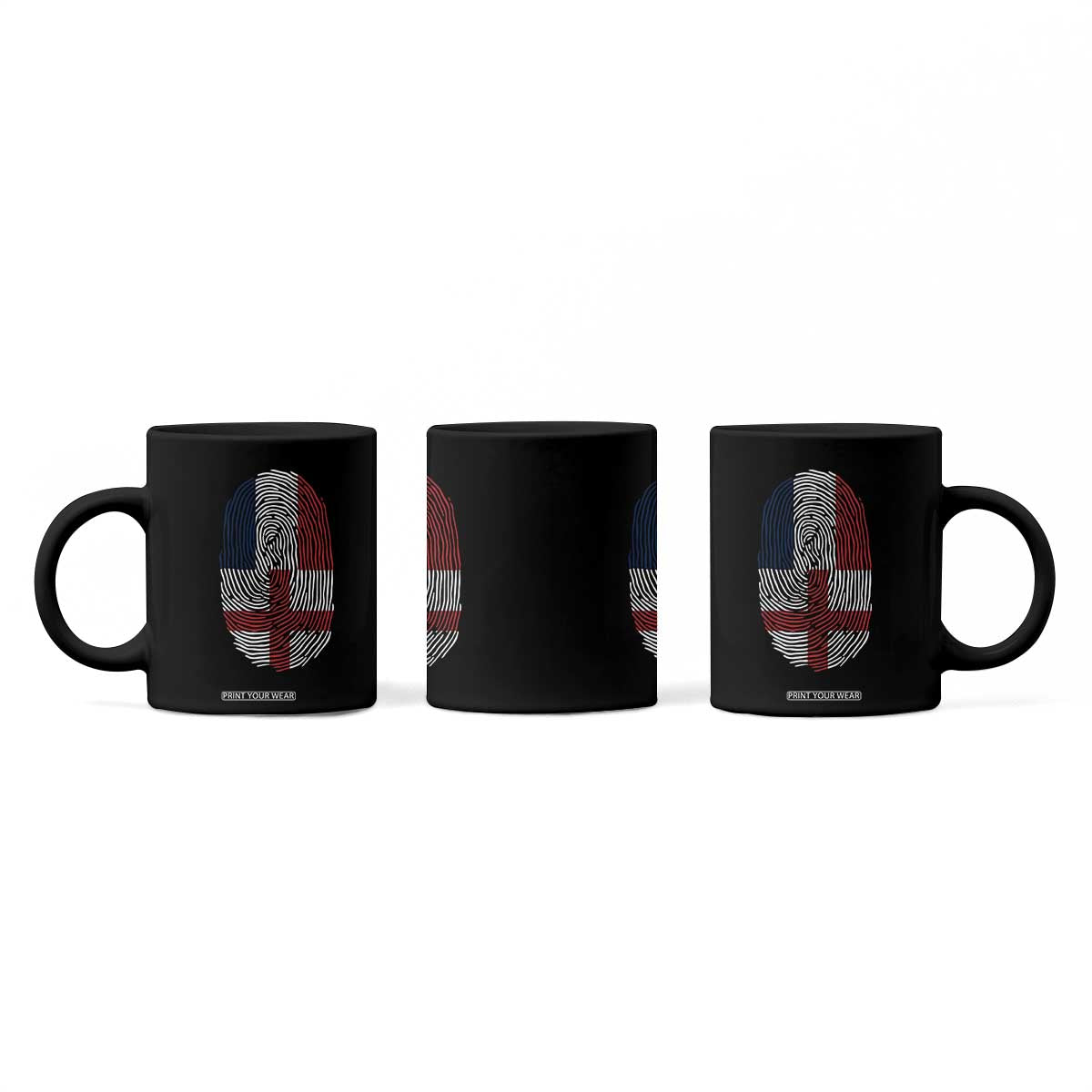 Proud France England Flag Fingerprint DNA Graphic Coffee Mug French Anglo English Heritage Roots Dual Patriotism TS02 Print Your Wear