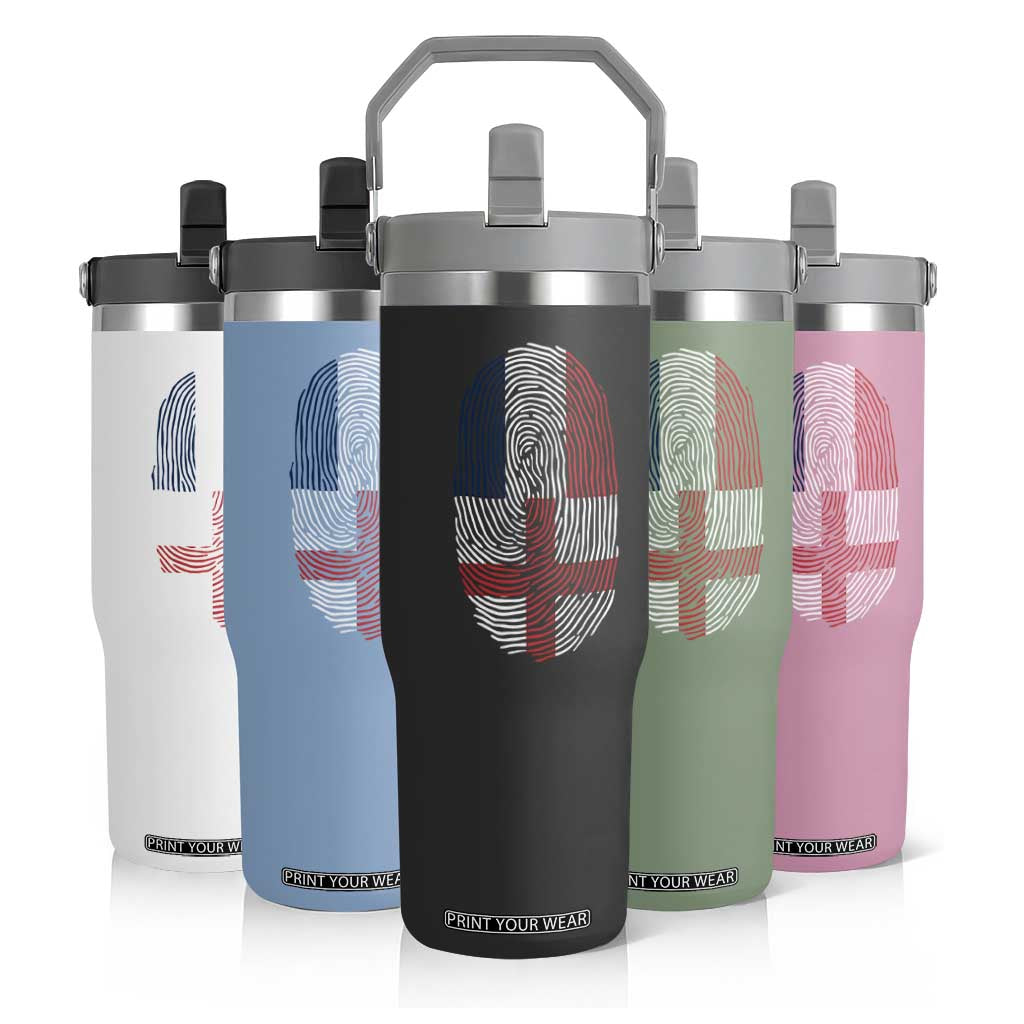 Proud France England Flag Fingerprint DNA Graphic Flip Straw Tumbler French Anglo English Heritage Roots Dual Patriotism TS02 Print Your Wear