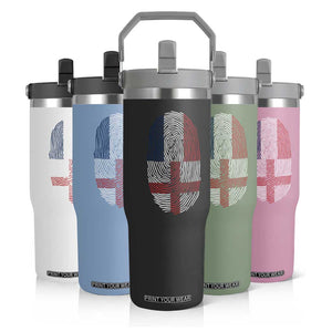 Proud France England Flag Fingerprint DNA Graphic Flip Straw Tumbler French Anglo English Heritage Roots Dual Patriotism TS02 Print Your Wear