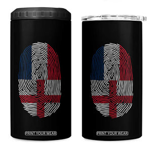 Proud France England Flag Fingerprint DNA Graphic 4 in 1 Can Cooler Tumbler French Anglo English Heritage Roots Dual Patriotism TS02 One Size: 16 oz Black Print Your Wear