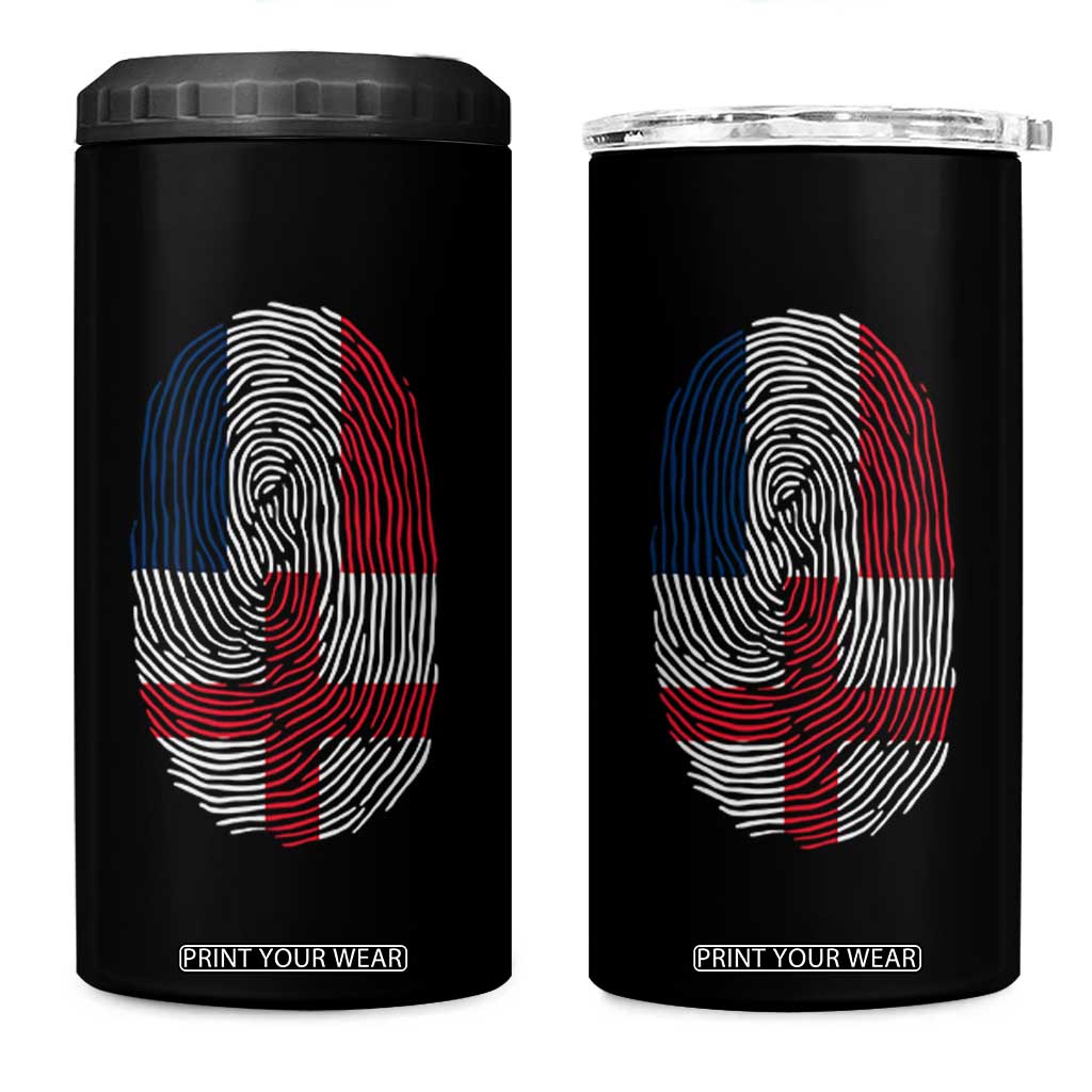 Proud France England Flag Fingerprint DNA Graphic 4 in 1 Can Cooler Tumbler French Anglo English Heritage Roots Dual Patriotism TS02 One Size: 16 oz Black Print Your Wear