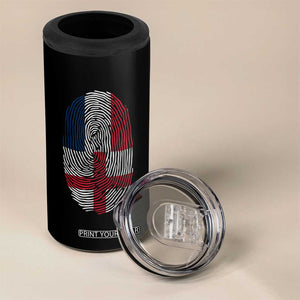 Proud France England Flag Fingerprint DNA Graphic 4 in 1 Can Cooler Tumbler French Anglo English Heritage Roots Dual Patriotism TS02 Print Your Wear