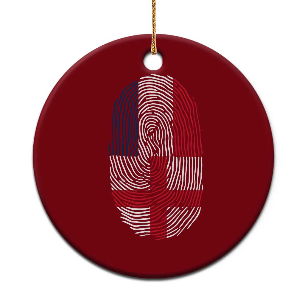 Proud France England Flag Fingerprint DNA Graphic Ceramic Ornament French Anglo English Heritage Roots Dual Patriotism TS02 1pc Red Print Your Wear