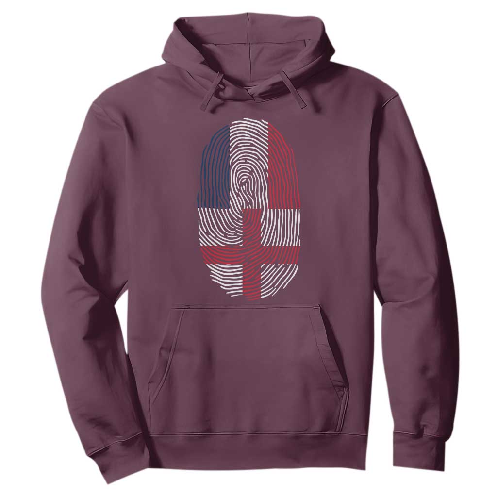 Proud France England Flag Fingerprint DNA Graphic Hoodie French Anglo English Heritage Roots Dual Patriotism