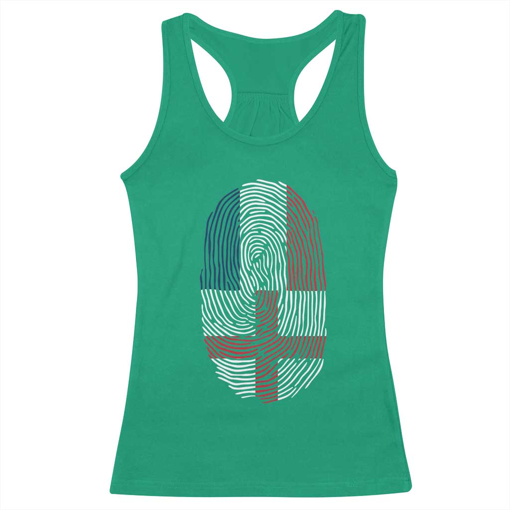 Proud France England Flag Fingerprint DNA Graphic Racerback Tank Top French Anglo English Heritage Roots Dual Patriotism TS02 Irish Green Print Your Wear