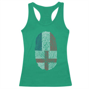 Proud France England Flag Fingerprint DNA Graphic Racerback Tank Top French Anglo English Heritage Roots Dual Patriotism TS02 Irish Green Print Your Wear
