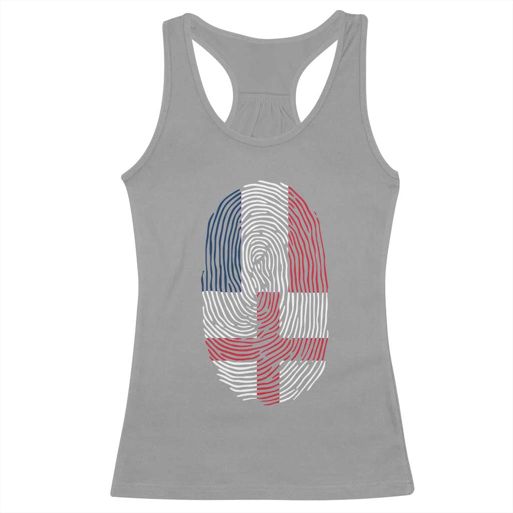 Proud France England Flag Fingerprint DNA Graphic Racerback Tank Top French Anglo English Heritage Roots Dual Patriotism TS02 Sport Gray Print Your Wear