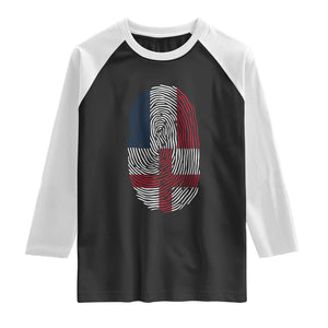 Proud France England Flag Fingerprint DNA Graphic Raglan Shirt French Anglo English Heritage Roots Dual Patriotism TS02 Black White Print Your Wear