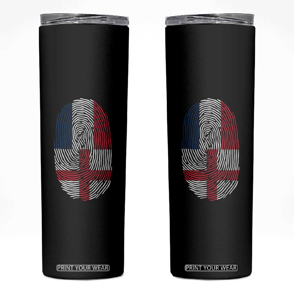 Proud France England Flag Fingerprint DNA Graphic Skinny Tumbler French Anglo English Heritage Roots Dual Patriotism TS02 Black Print Your Wear