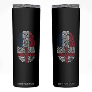 Proud France England Flag Fingerprint DNA Graphic Skinny Tumbler French Anglo English Heritage Roots Dual Patriotism TS02 Black Print Your Wear