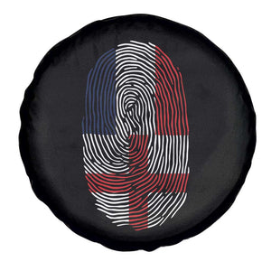 Proud France England Flag Fingerprint DNA Graphic Spare Tire Cover French Anglo English Heritage Roots Dual Patriotism TS02 Print Your Wear