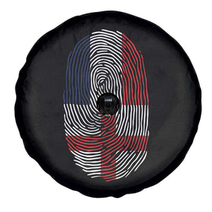 Proud France England Flag Fingerprint DNA Graphic Spare Tire Cover French Anglo English Heritage Roots Dual Patriotism TS02 Print Your Wear