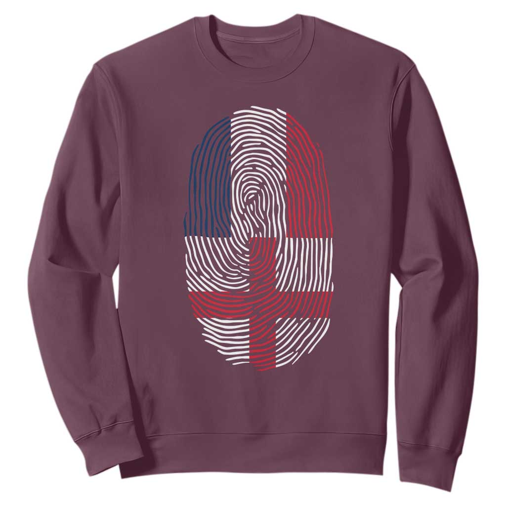 Proud France England Flag Fingerprint DNA Graphic Sweatshirt French Anglo English Heritage Roots Dual Patriotism