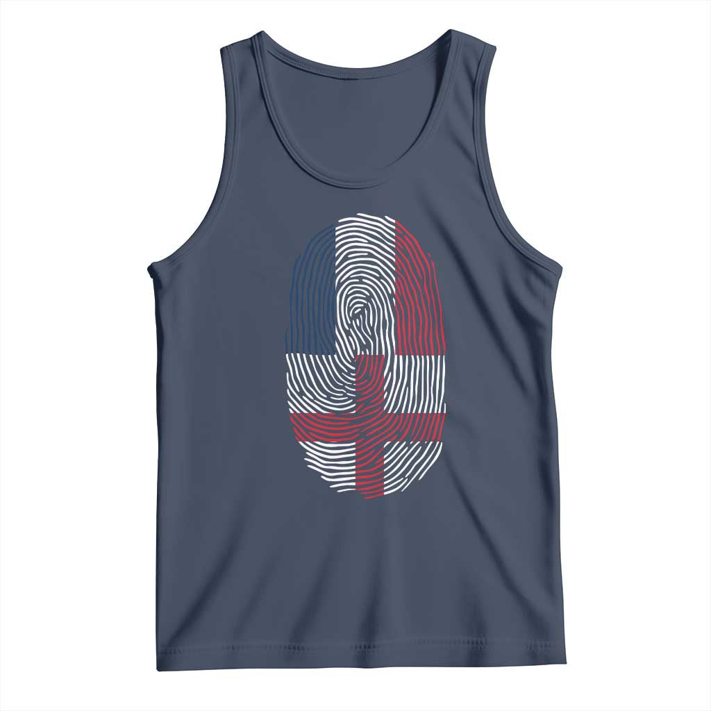 Proud France England Flag Fingerprint DNA Graphic Tank Top French Anglo English Heritage Roots Dual Patriotism TS02 Navy Print Your Wear