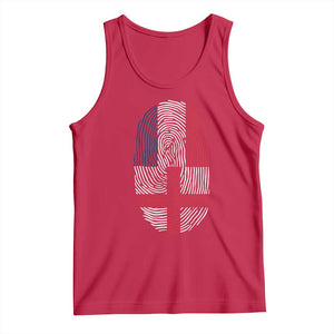 Proud France England Flag Fingerprint DNA Graphic Tank Top French Anglo English Heritage Roots Dual Patriotism TS02 Red Print Your Wear