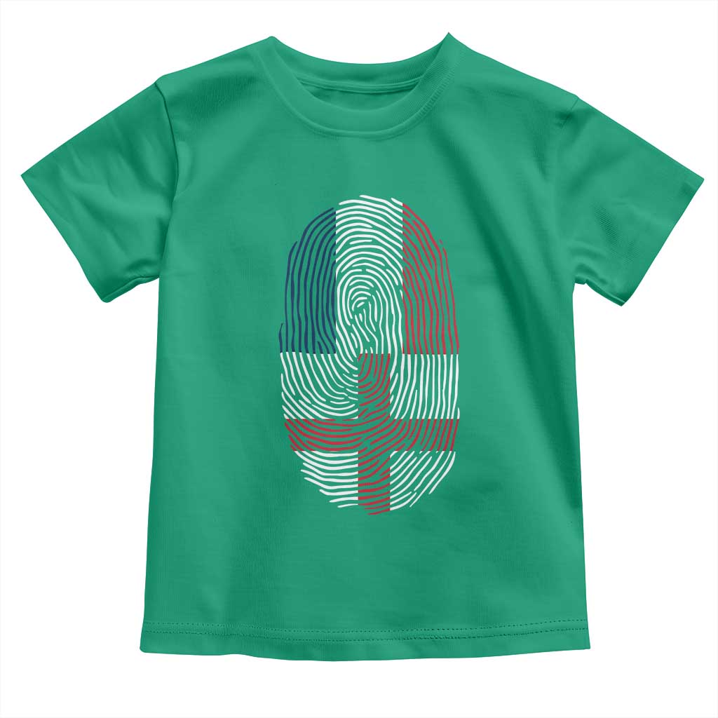 Proud France England Flag Fingerprint DNA Graphic Toddler T Shirt French Anglo English Heritage Roots Dual Patriotism TS02 Irish Green Print Your Wear