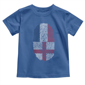 Proud France England Flag Fingerprint DNA Graphic Toddler T Shirt French Anglo English Heritage Roots Dual Patriotism TS02 Royal Blue Print Your Wear