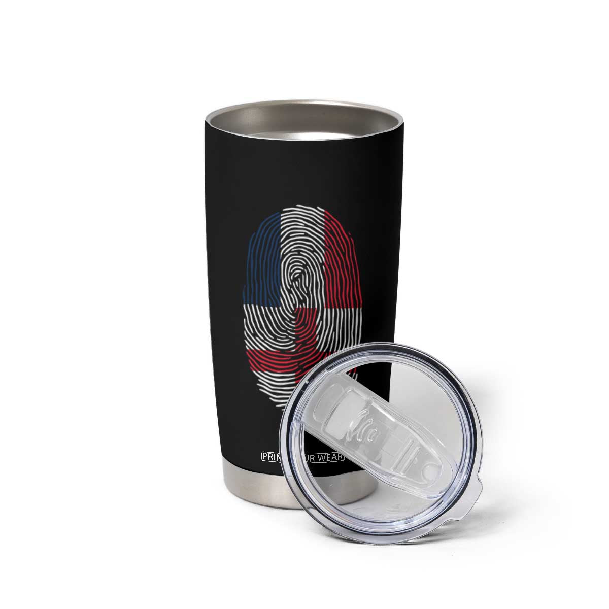 Proud France England Flag Fingerprint DNA Graphic Tumbler Cup French Anglo English Heritage Roots Dual Patriotism TS02 Print Your Wear