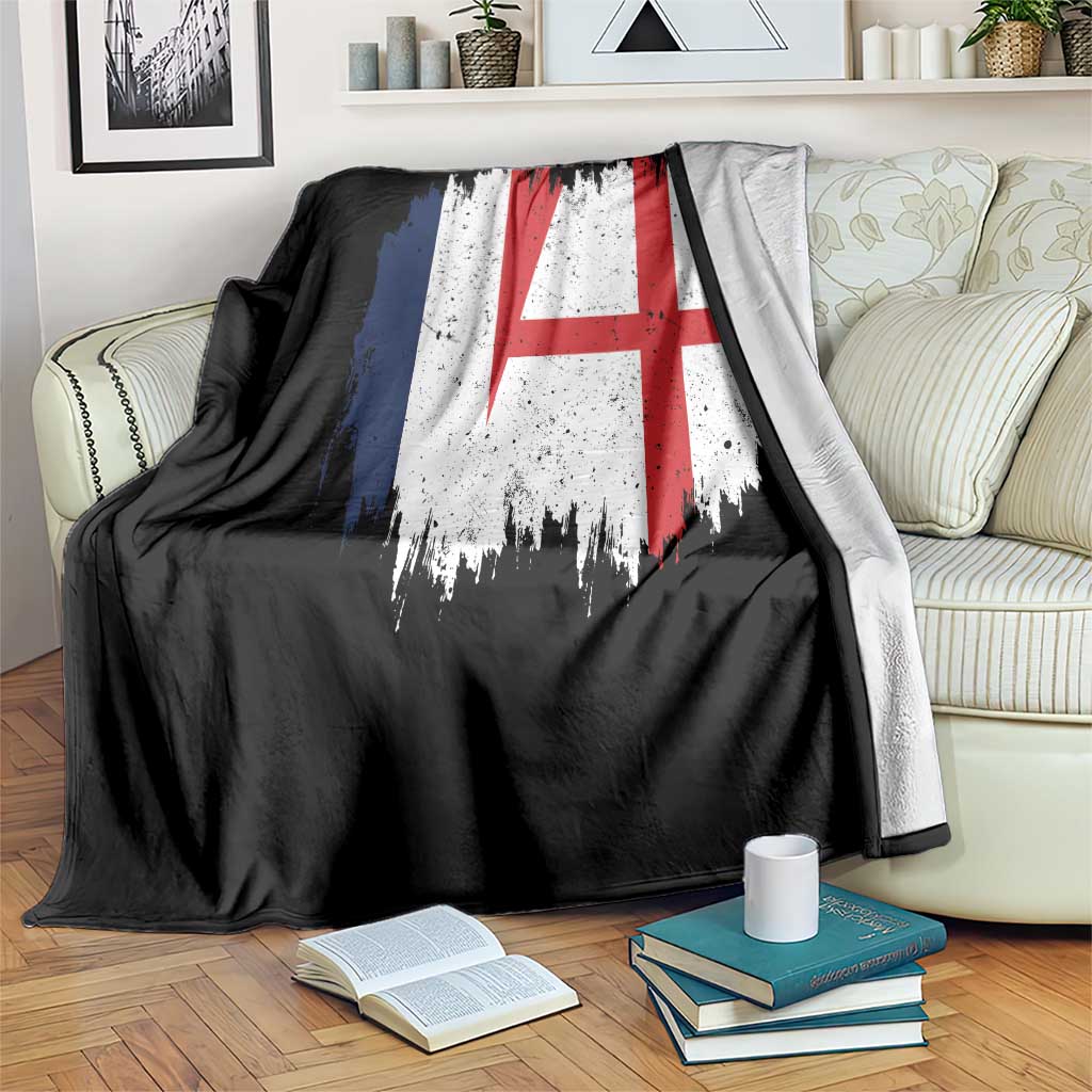 Vintage Grunge France England Flag Brush Stroke Graphic Throw Blanket French Anglo English Heritage Pride Match Day TS02 Print Your Wear