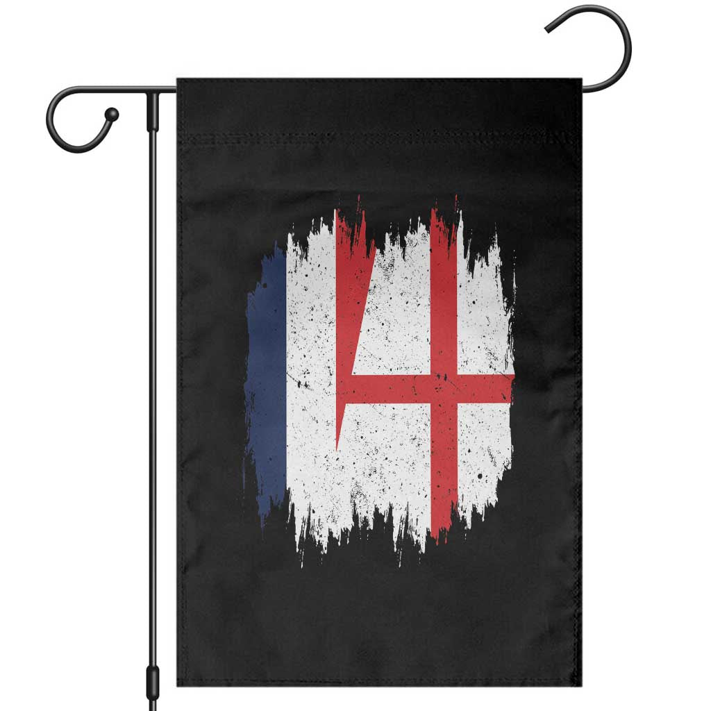 Vintage Grunge France England Flag Brush Stroke Graphic Garden Flag French Anglo English Heritage Pride Match Day TS02 Black Print Your Wear
