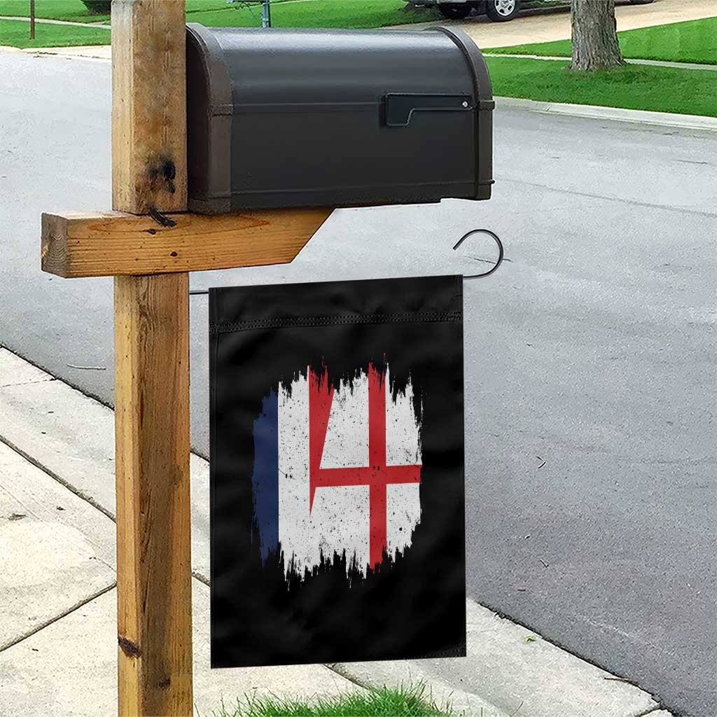Vintage Grunge France England Flag Brush Stroke Graphic Garden Flag French Anglo English Heritage Pride Match Day TS02 Print Your Wear