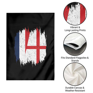 Vintage Grunge France England Flag Brush Stroke Graphic Garden Flag French Anglo English Heritage Pride Match Day TS02 Print Your Wear