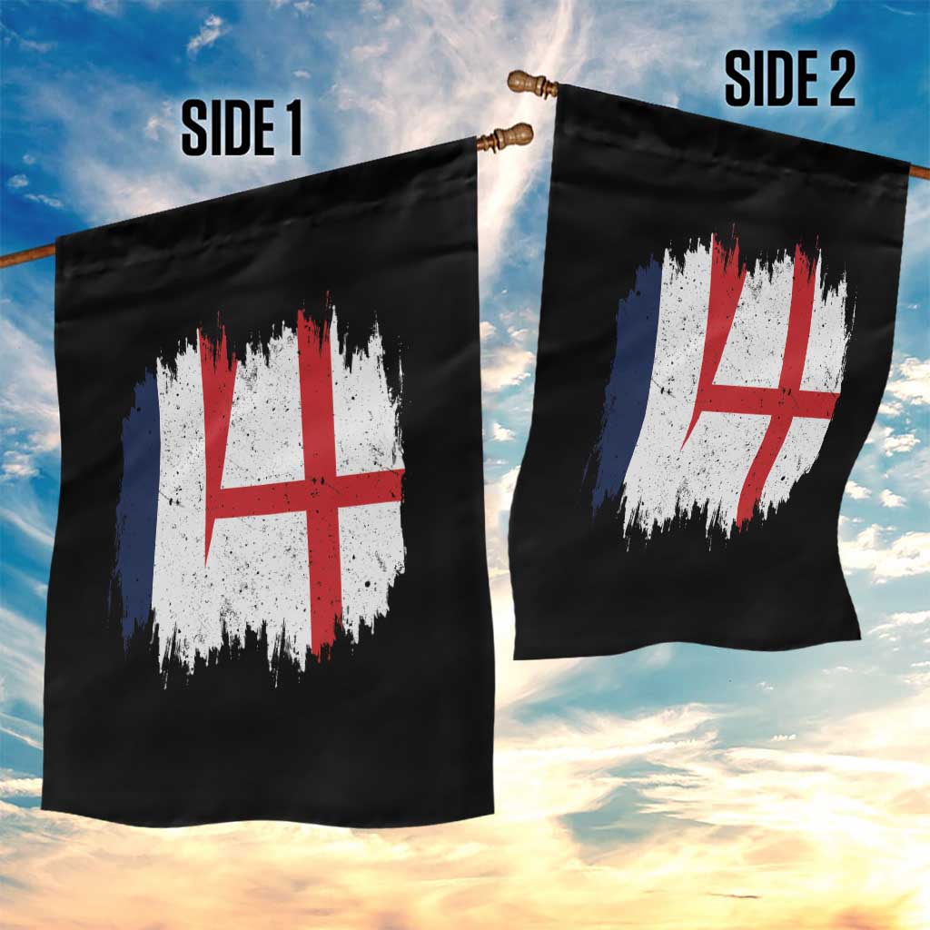 Vintage Grunge France England Flag Brush Stroke Graphic Garden Flag French Anglo English Heritage Pride Match Day TS02 Print Your Wear