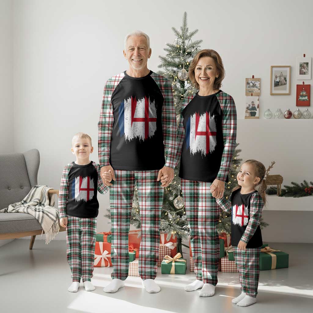Vintage Grunge France England Flag Brush Stroke Graphic Plaid Pajama Set French Anglo English Heritage Pride Match Day TS02 Christmas Plaid Print Your Wear