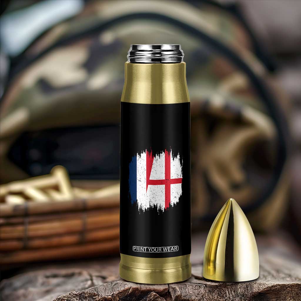 Vintage Grunge France England Flag Brush Stroke Graphic Bullet Tumbler French Anglo English Heritage Pride Match Day TS02 Print Your Wear