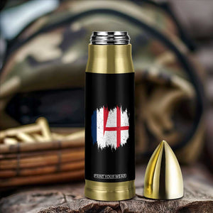 Vintage Grunge France England Flag Brush Stroke Graphic Bullet Tumbler French Anglo English Heritage Pride Match Day TS02 Print Your Wear