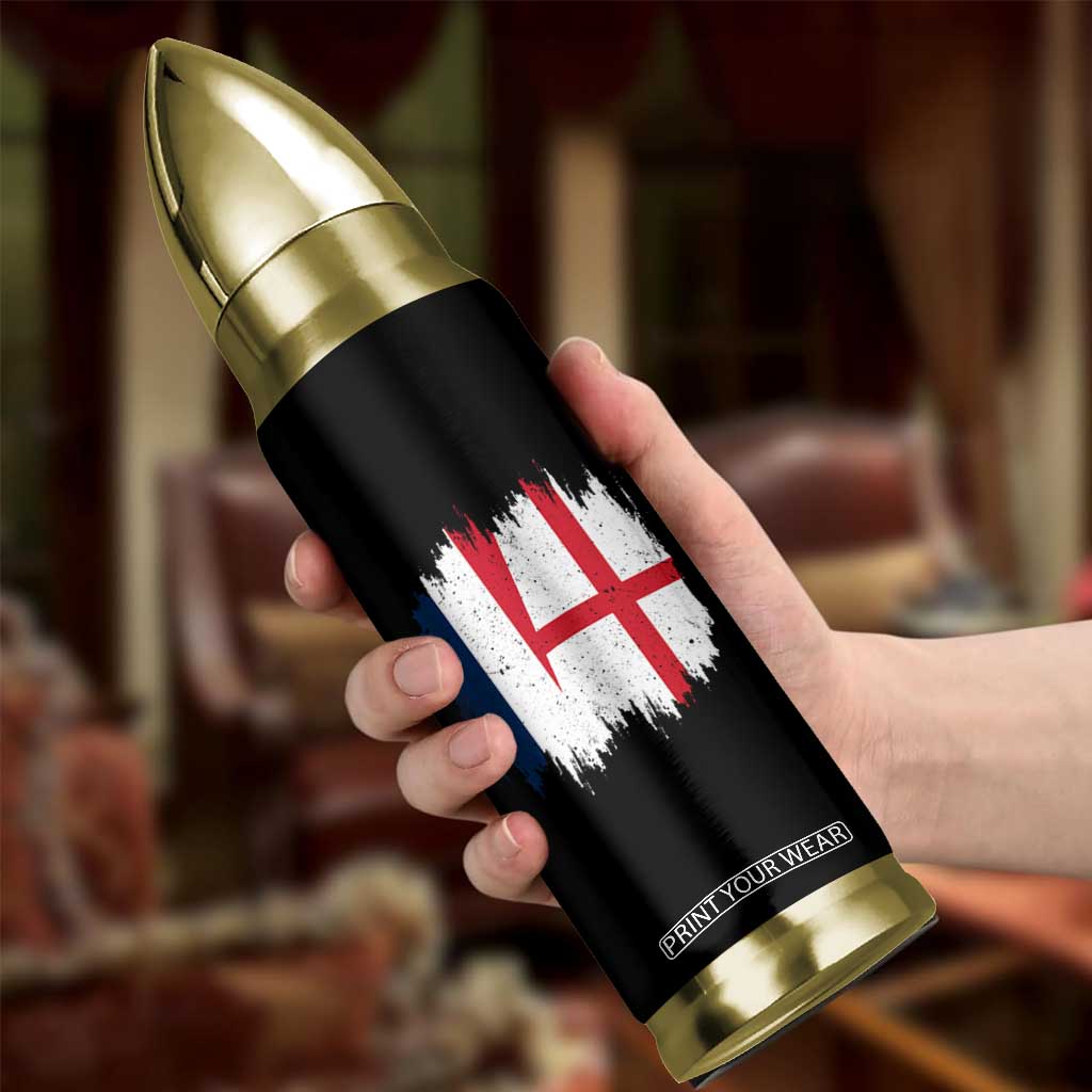 Vintage Grunge France England Flag Brush Stroke Graphic Bullet Tumbler French Anglo English Heritage Pride Match Day TS02 Print Your Wear