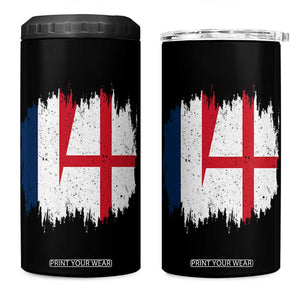 Vintage Grunge France England Flag Brush Stroke Graphic 4 in 1 Can Cooler Tumbler French Anglo English Heritage Pride Match Day TS02 One Size: 16 oz Black Print Your Wear