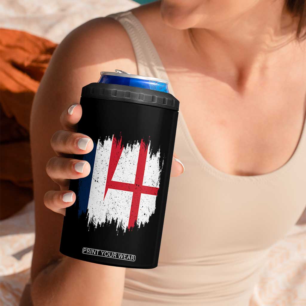 Vintage Grunge France England Flag Brush Stroke Graphic 4 in 1 Can Cooler Tumbler French Anglo English Heritage Pride Match Day TS02 Print Your Wear