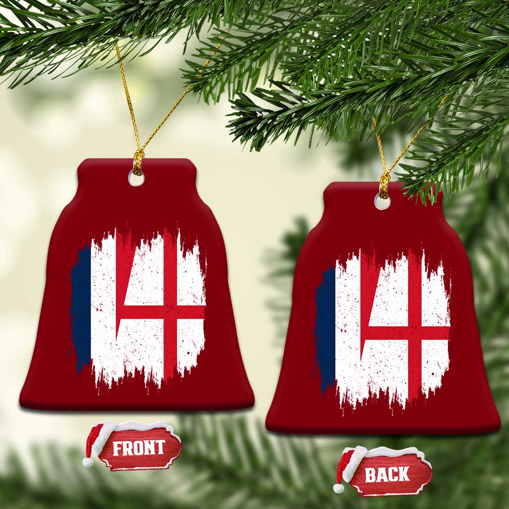 Vintage Grunge France England Flag Brush Stroke Graphic Ceramic Ornament French Anglo English Heritage Pride Match Day TS02 Print Your Wear