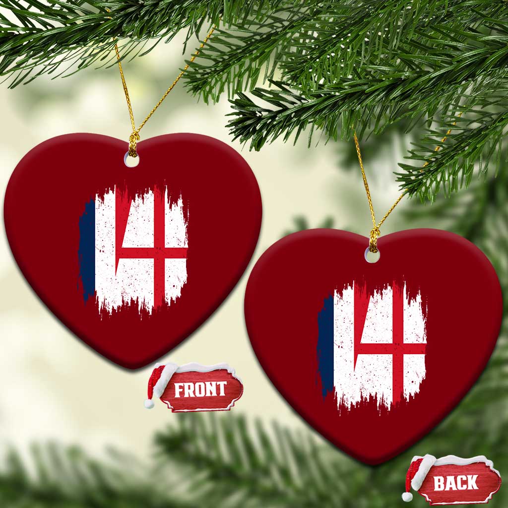 Vintage Grunge France England Flag Brush Stroke Graphic Ceramic Ornament French Anglo English Heritage Pride Match Day TS02 Print Your Wear
