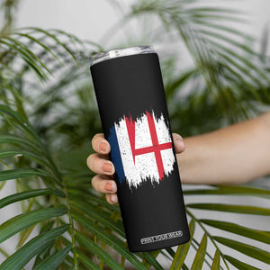 Vintage Grunge France England Flag Brush Stroke Graphic Skinny Tumbler French Anglo English Heritage Pride Match Day TS02 Print Your Wear