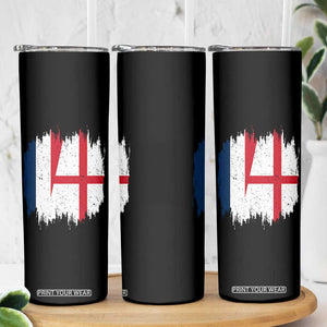 Vintage Grunge France England Flag Brush Stroke Graphic Skinny Tumbler French Anglo English Heritage Pride Match Day TS02 Print Your Wear