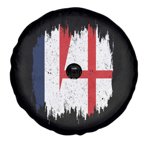 Vintage Grunge France England Flag Brush Stroke Graphic Spare Tire Cover French Anglo English Heritage Pride Match Day TS02 Print Your Wear
