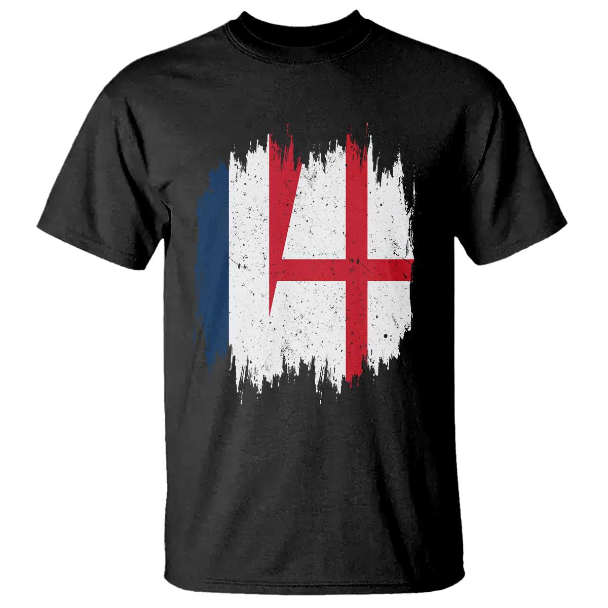 Vintage Grunge France England Flag Brush Stroke Graphic T Shirt French Anglo English Heritage Pride Match Day