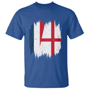 Vintage Grunge France England Flag Brush Stroke Graphic T Shirt French Anglo English Heritage Pride Match Day