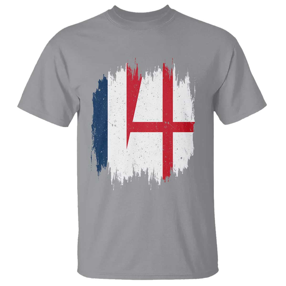 Vintage Grunge France England Flag Brush Stroke Graphic T Shirt French Anglo English Heritage Pride Match Day