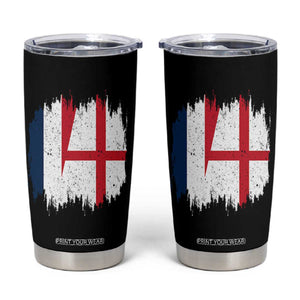 Vintage Grunge France England Flag Brush Stroke Graphic Tumbler Cup French Anglo English Heritage Pride Match Day TS02 Black Print Your Wear