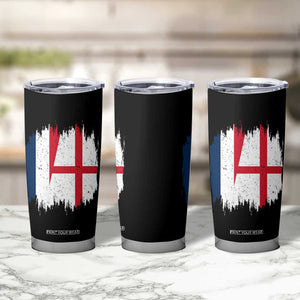 Vintage Grunge France England Flag Brush Stroke Graphic Tumbler Cup French Anglo English Heritage Pride Match Day TS02 Print Your Wear