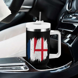 Vintage Grunge France England Flag Brush Stroke Graphic Tumbler With Handle French Anglo English Heritage Pride Match Day TS02 Print Your Wear