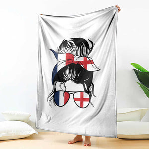 Proud France England Flag Messy Bun Bandana Sunglasses Graphic Throw Blanket French Anglo English Heritage Roots Woman TS02 Print Your Wear